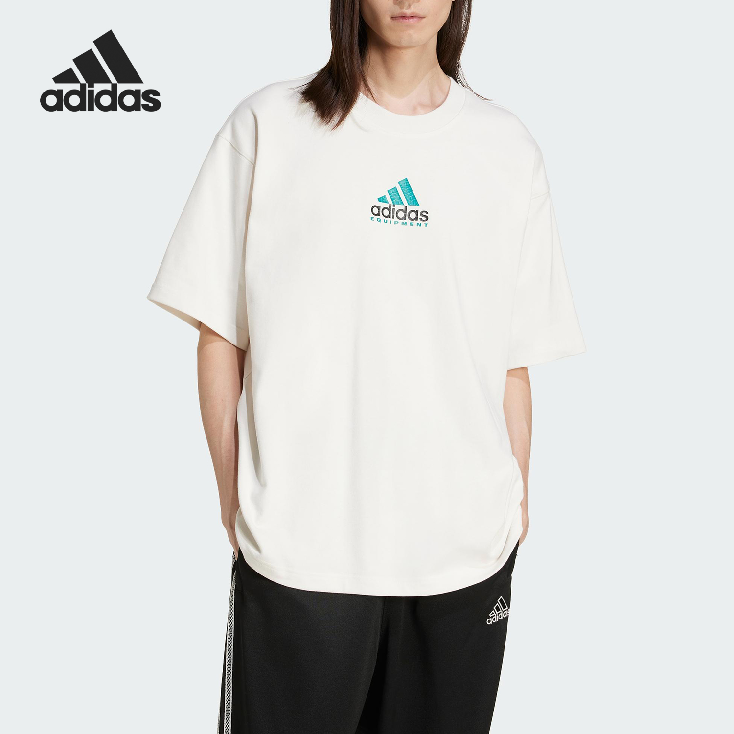 Adidas/阿迪达斯正品EQT GFX TEE 2男士运动圆领落肩袖短袖JN4845