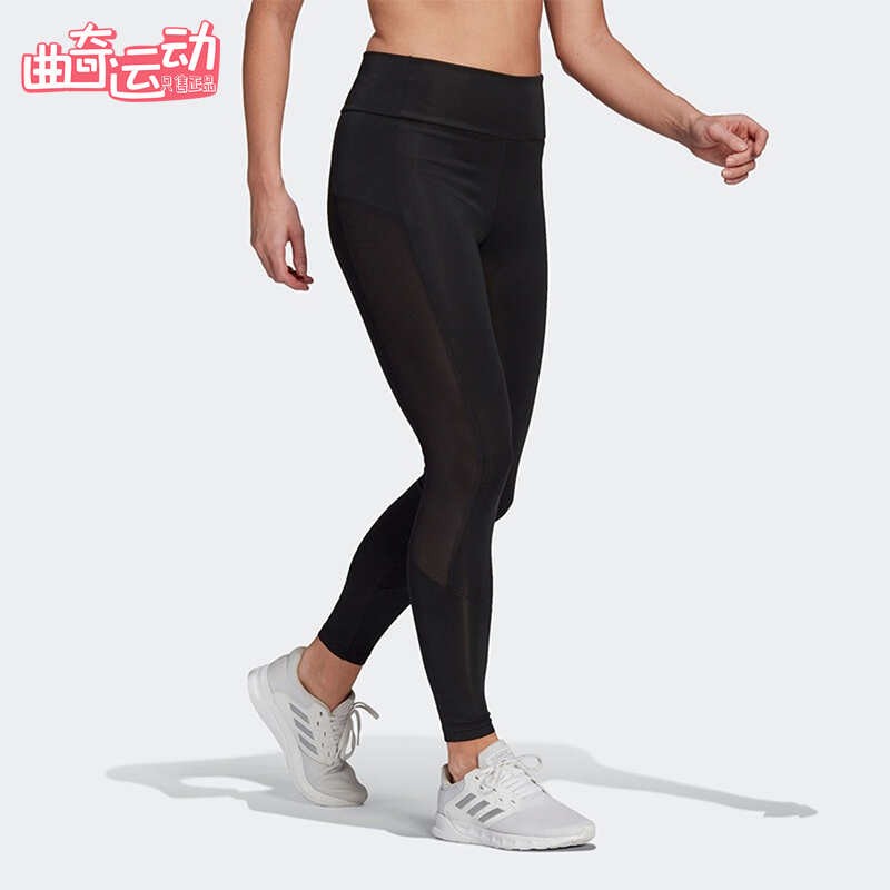 Adidas/阿迪达斯正品2025女士透气高腰健身运动紧身长裤GL4028