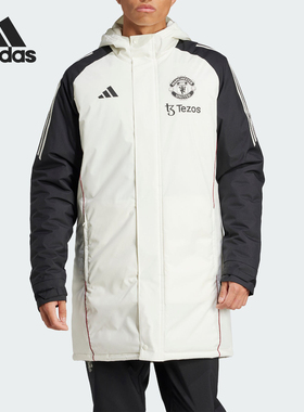 Adidas/阿迪达斯正品新款男士足球训练保暖连帽棉服JE3724