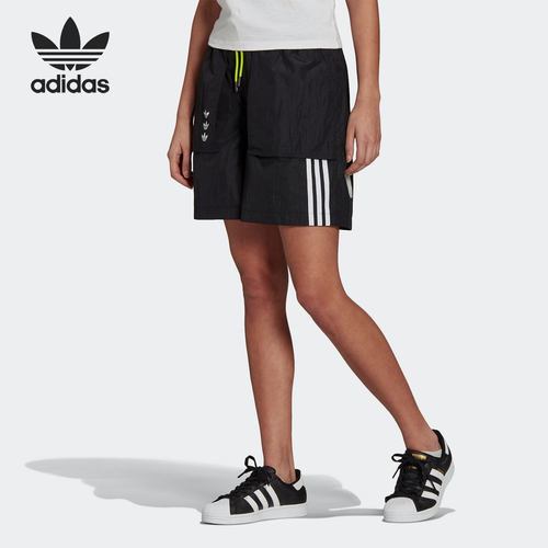 Adidas/阿迪达斯正品当季女子三叶草新款梭织运动短裤 HA4711