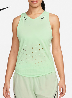 Nike/耐克正品新款女士跑步运动透气V领无袖背心FN2505-376