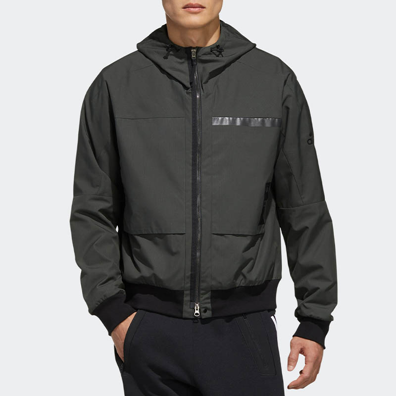 Adidas/阿迪达斯正品男装秋季连帽上衣休闲防风夹克外套 FJ0262