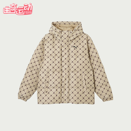 Puma/彪马正品2025男女运动连帽满印保暖宽松休闲羽绒服685319-84