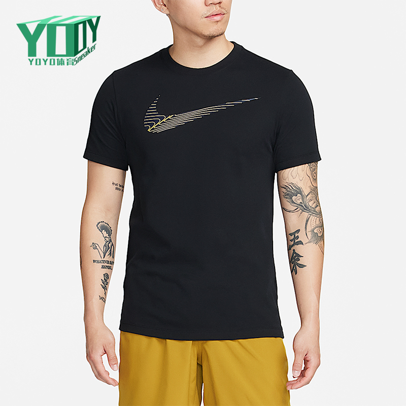 Nike/耐克正品2025男士耐穿圆领套头透气运动健身短袖FJ2465-010