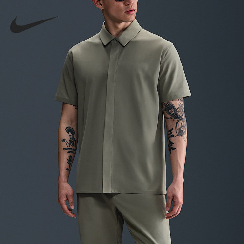 Nike/耐克正品Dri-FIT男士透气运动宽松翻领衬衫HQ6959-320
