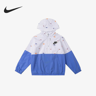Nike/耐克正品夏季款小童运动拼接印花连帽休闲外套HQ7954-410