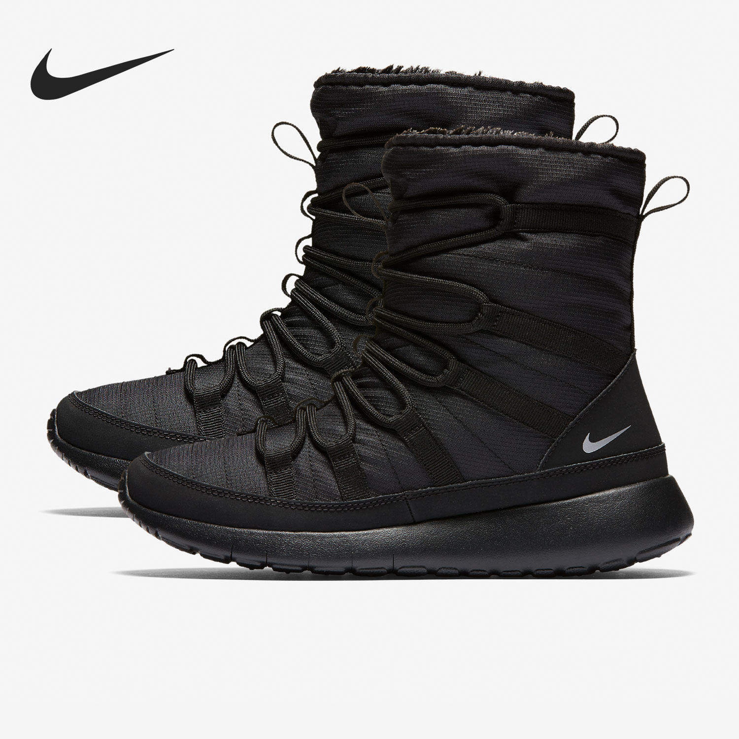 Nike/耐克正品 Roshe One (GS)女子大童加绒高帮雪地靴807758-001