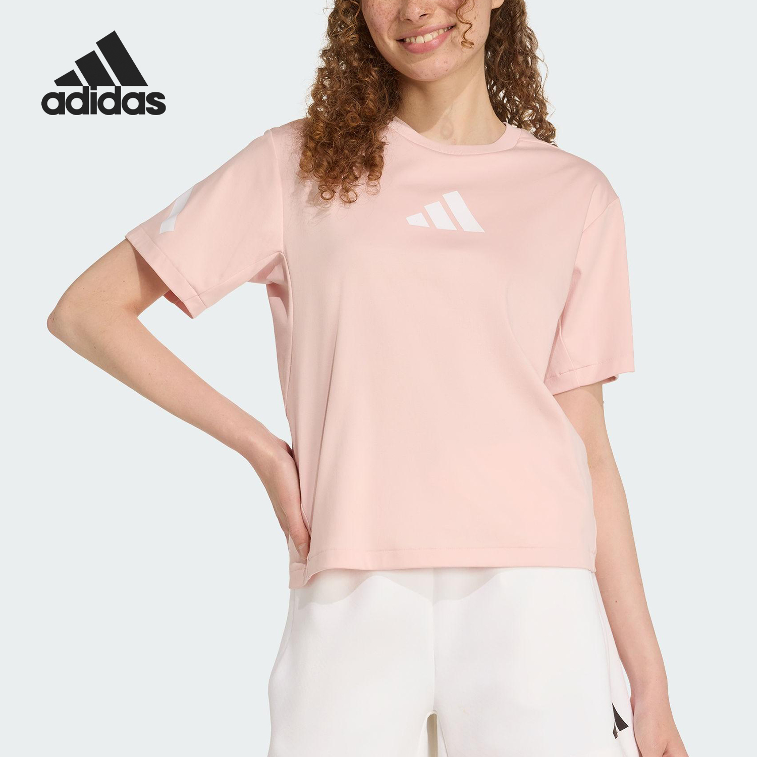 Adidas/阿迪达斯正品ZNE T-SHIRT女士运动针织圆领短袖KC7908