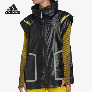 女士时尚 Adidas 新款 正品 连帽健身运动马甲HI6052 阿迪达斯