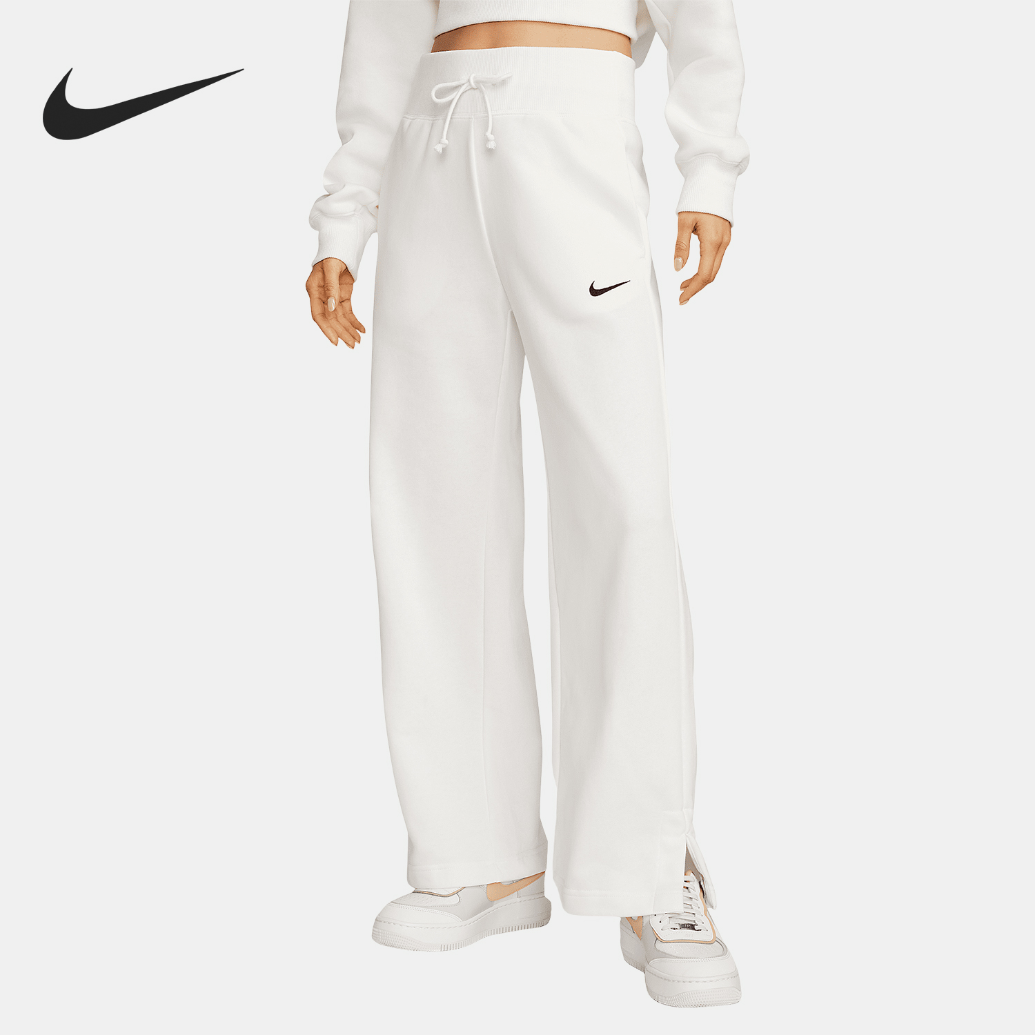 Nike/耐克正品Phoenix 女士系带高腰阔腿运动长裤FZ7208-133