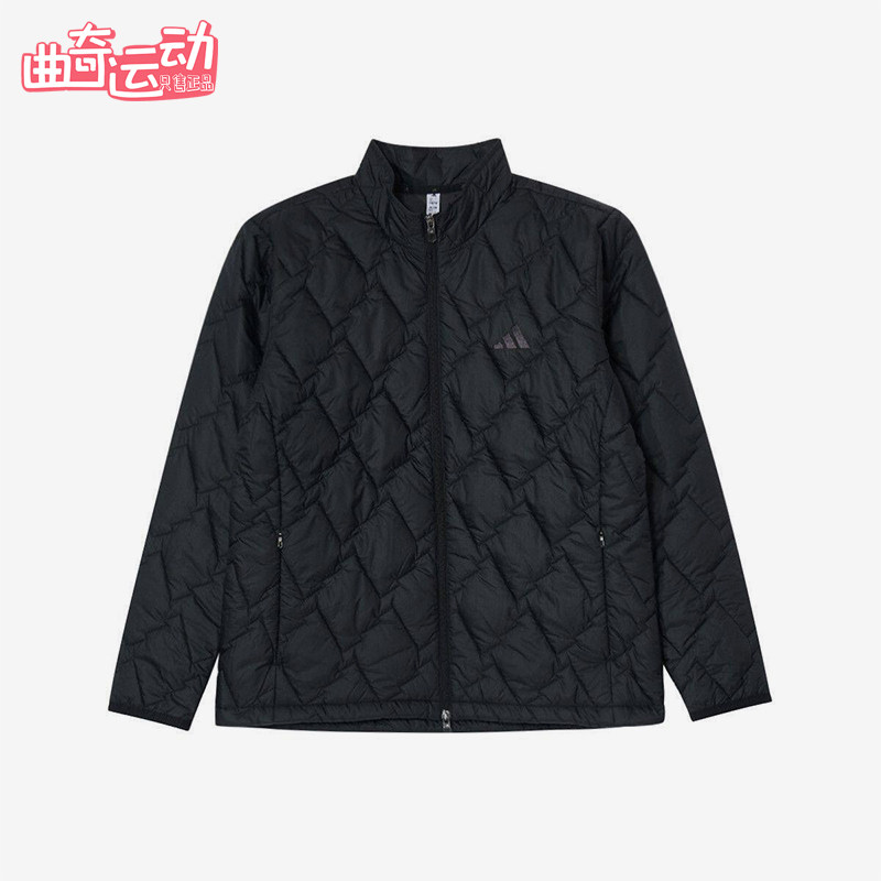 Adidas/阿迪达斯正品立领长袖棉服新款男黑色保暖棉服KD7995