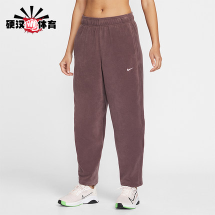 Nike/耐克正品2025冬季款女士休闲中腰摇粒绒刺绣长裤HV3708-502