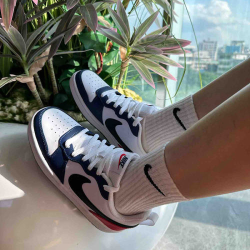 Nike/耐克 Court 红蓝拼接 GS女子大童复古低帮板鞋DO7446-101