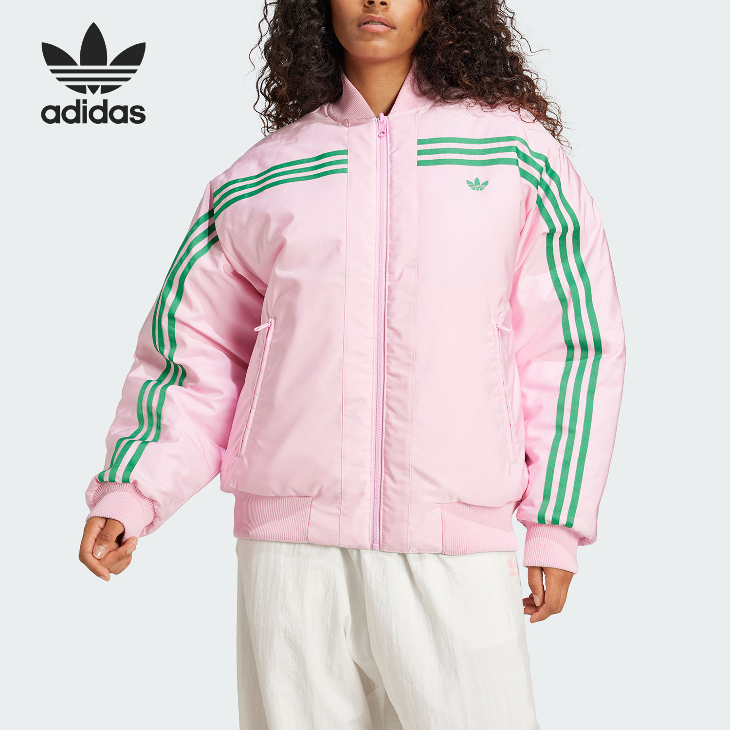 Adidas/阿迪达斯正品三叶草女士双面穿保暖宽松棉服JN7656