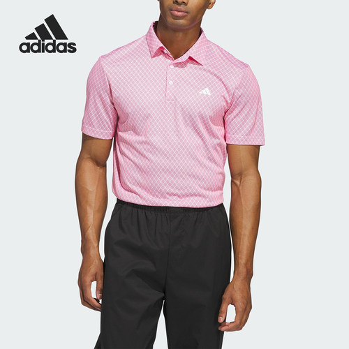 Adidas/阿迪达斯正品新款男粉白色时尚经典简约短袖Polo衫JF4946