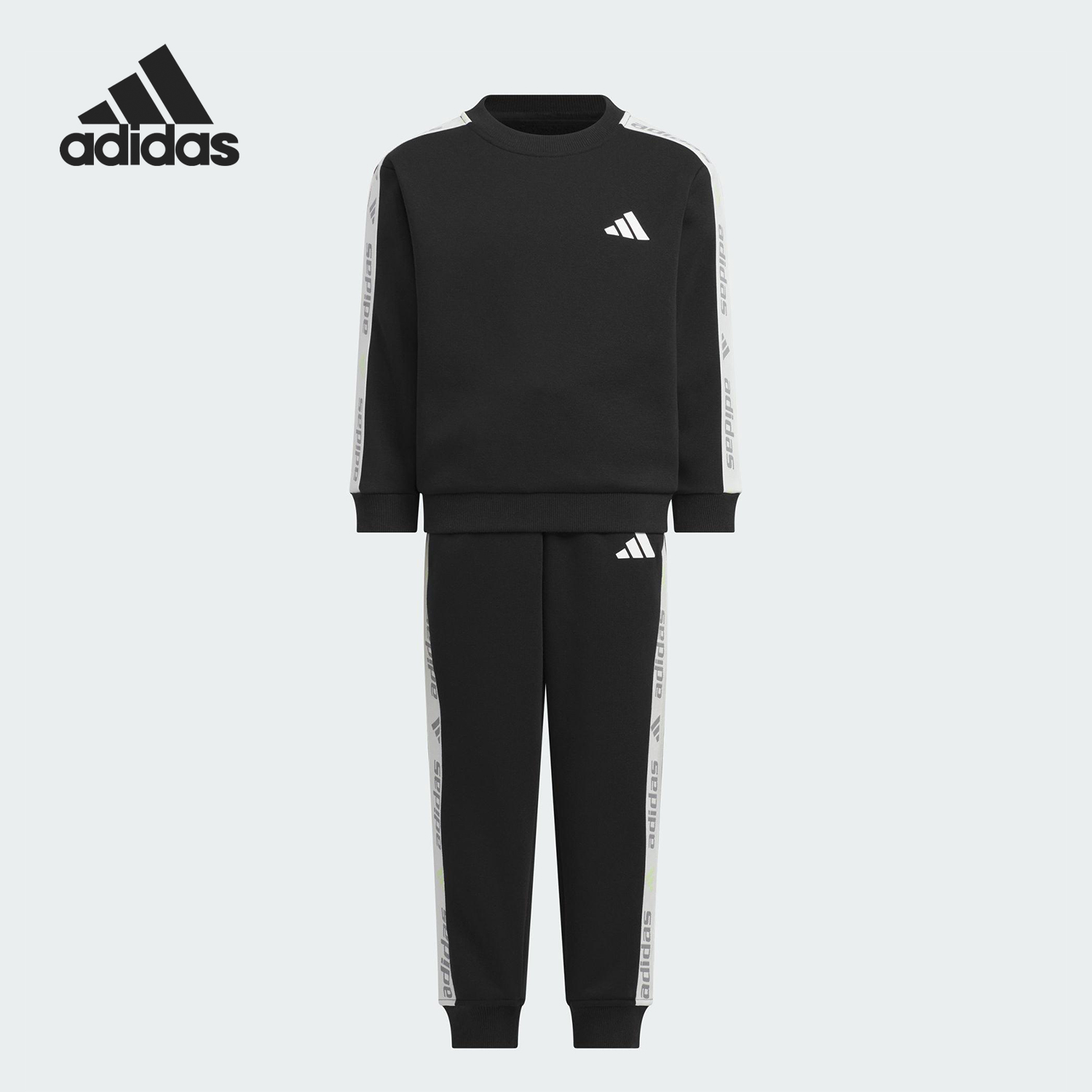 Adidas/阿迪达斯正品LITTLE FLEECE SET儿童加绒套装KR8301
