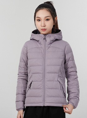 安德玛正品外套女子连帽运动保暖短棉服薄款羽绒服1355833