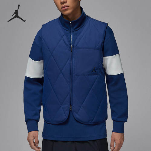 Nike/耐克正品JORDAN男士保暖高尔夫宽松棉马甲HQ8680-492