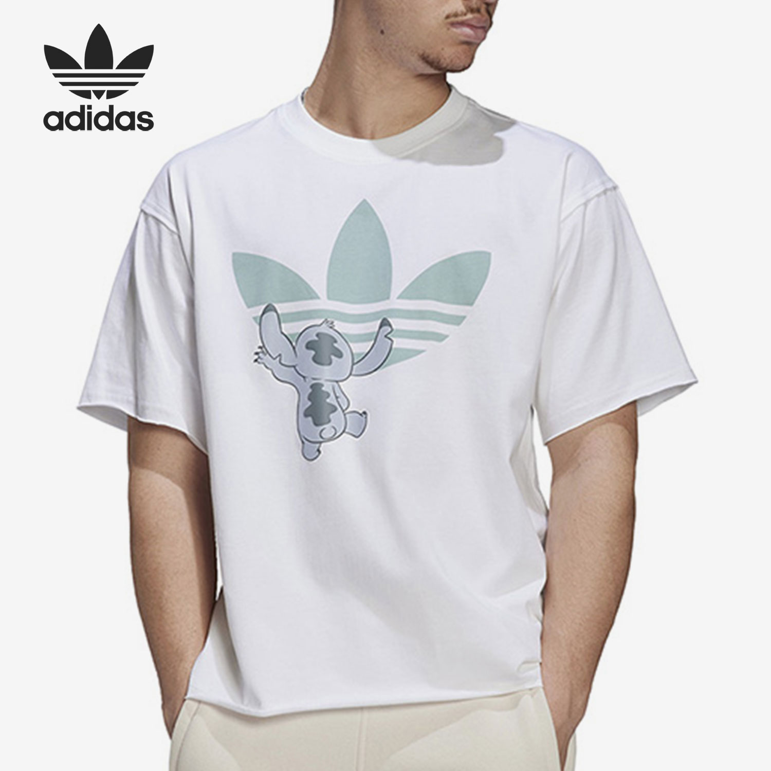 Adidas/阿迪达斯正品当季新款三叶草男女短袖T恤HT3950