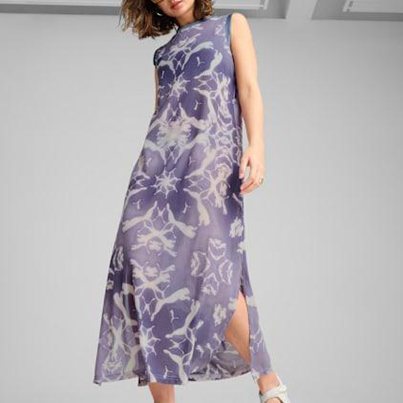 Puma/彪马正品夏季女士时尚潮流印花透气开衩连衣裙629832-47