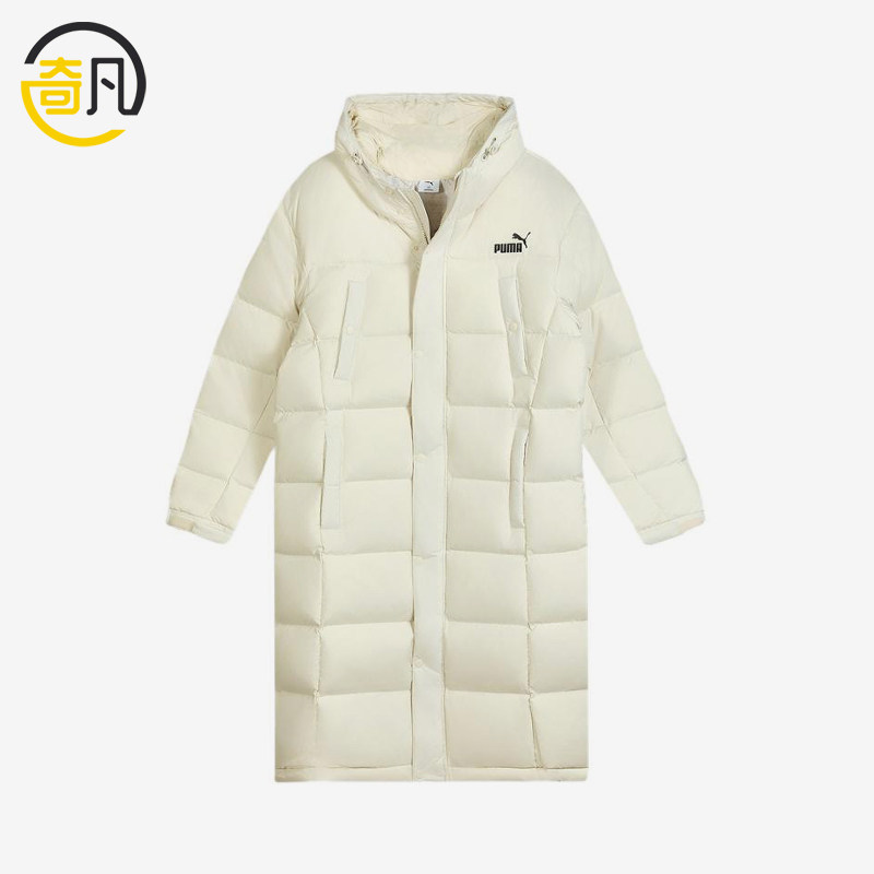 Puma/彪马正品男保暖连帽长款防水拉链鸭绒经典羽绒服693528-87