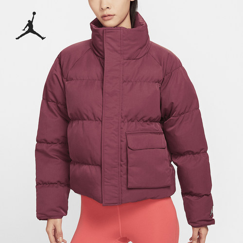Nike/耐克正品JORDAN女士短款运动保暖立领棉服DR0547-645