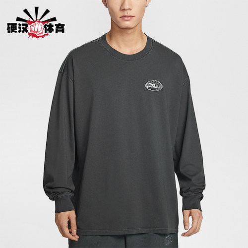 Nike/耐克正品男士印花套头简约时尚圆领长袖T恤IQ3770-070