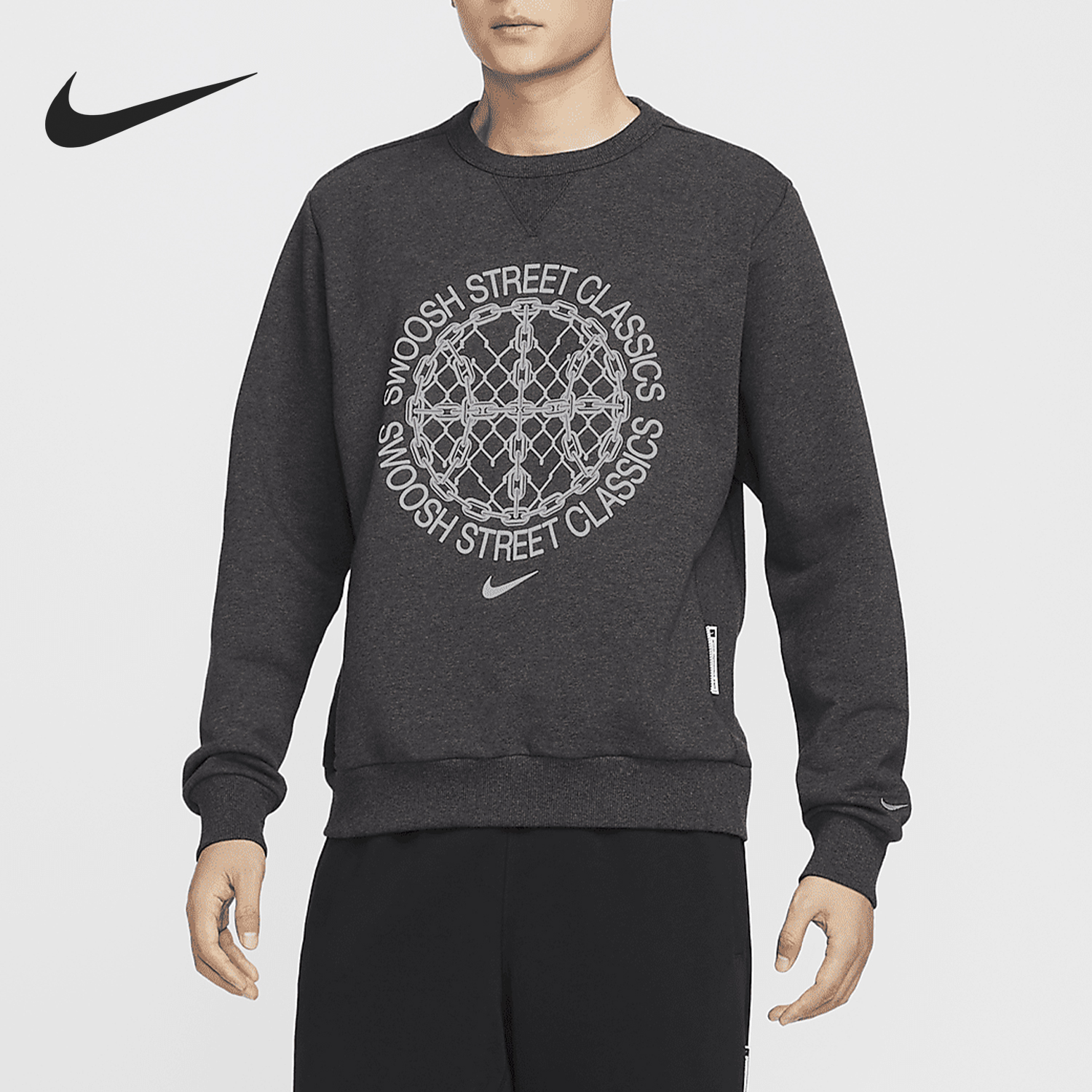 耐克男士印花宽松休闲篮球卫衣