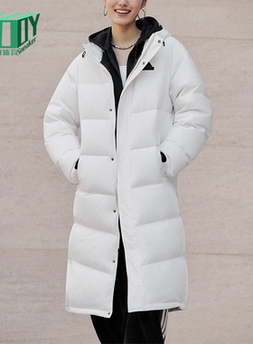 Adidas/阿迪达斯正品2025男女休闲户外运动保暖长款羽绒服KF6745