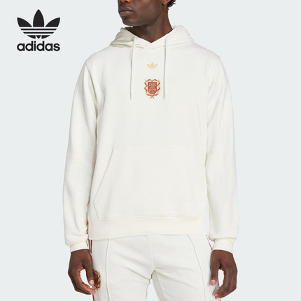 Adidas/阿迪达斯正品三叶草男士足球连帽卫衣套头衫JF0576