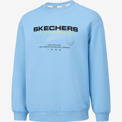 Skechers斯凯奇正品舒享运动系列儿童圆领卫衣P325B003-01LK