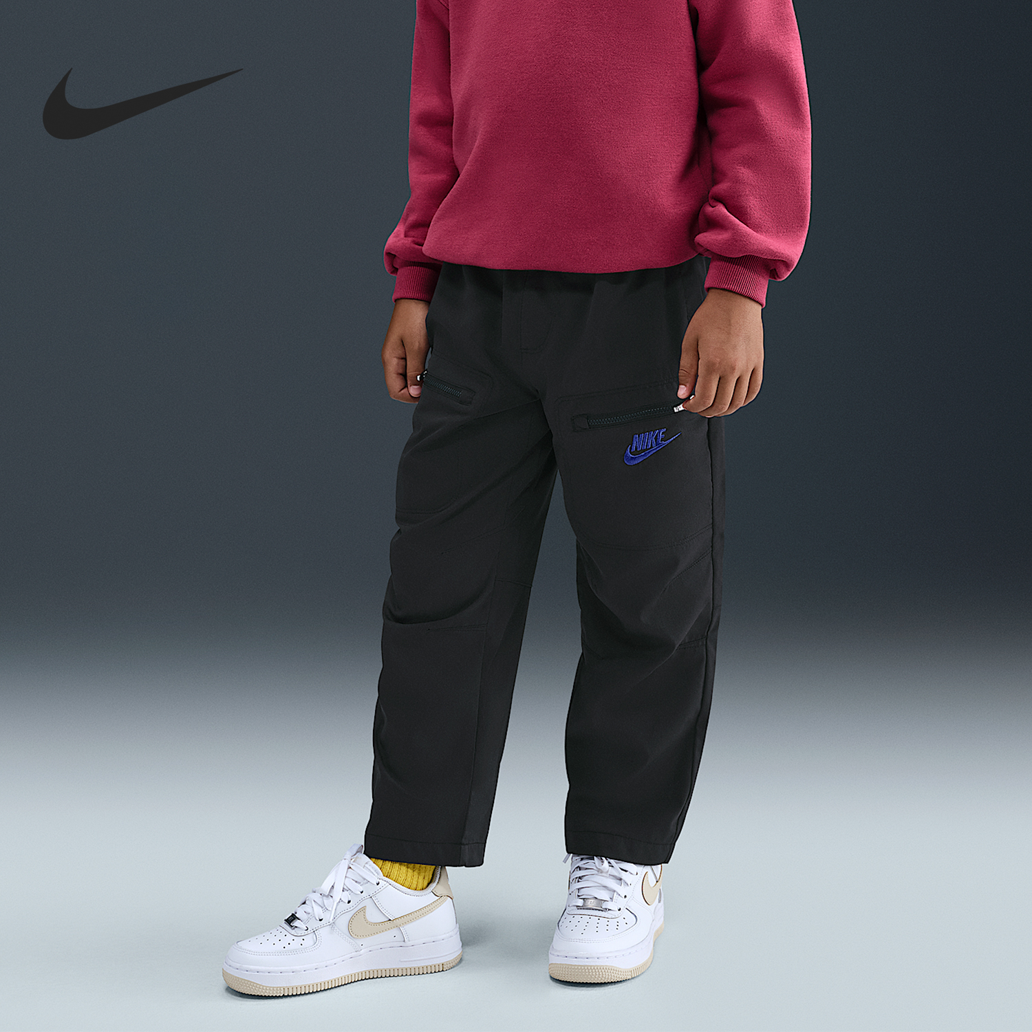 Nike/耐克正品Sportswear小童休闲斜纹梭织长裤IO2313-070