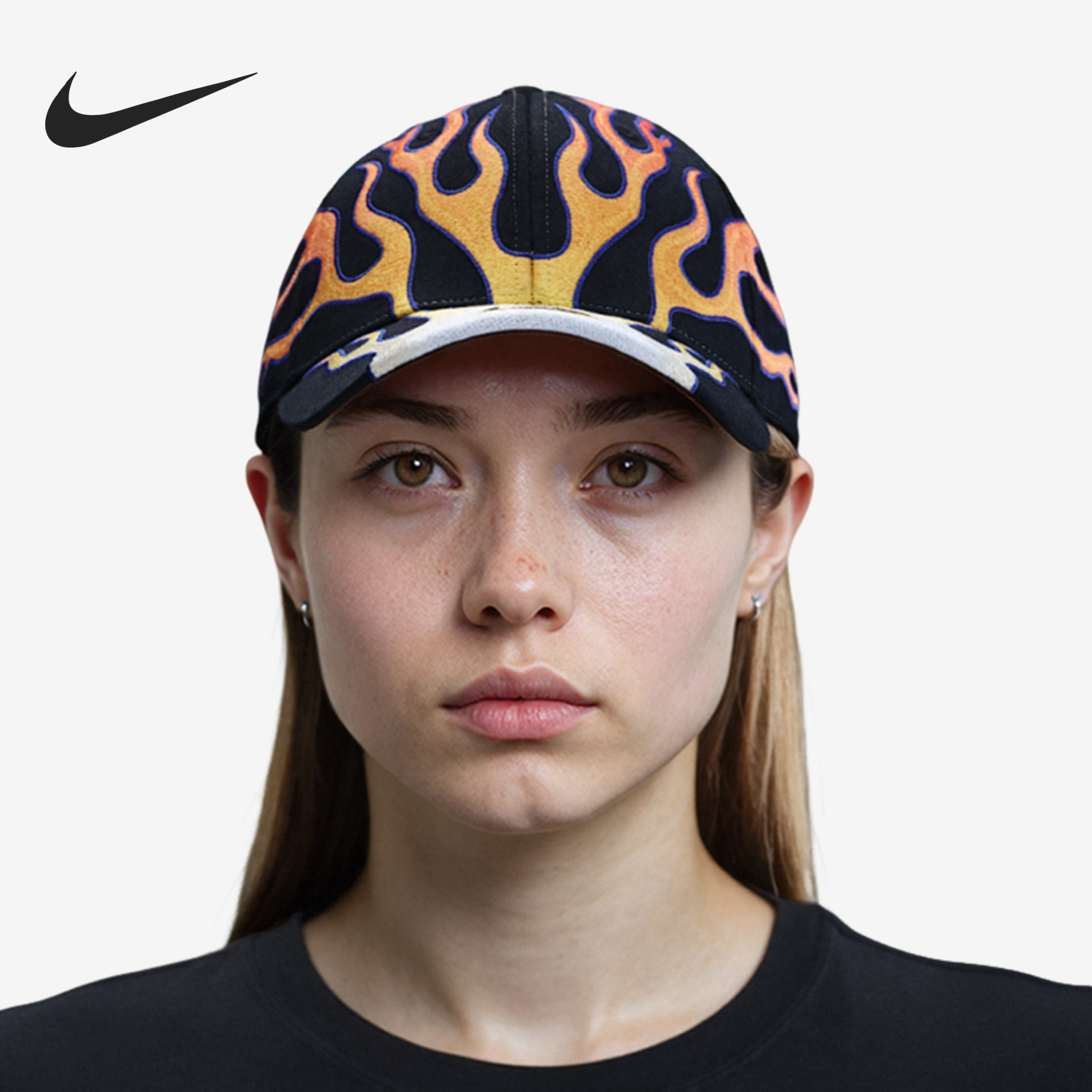 Nike/耐克正品Club OG Flame男女火焰图案棒球帽HV6642-010