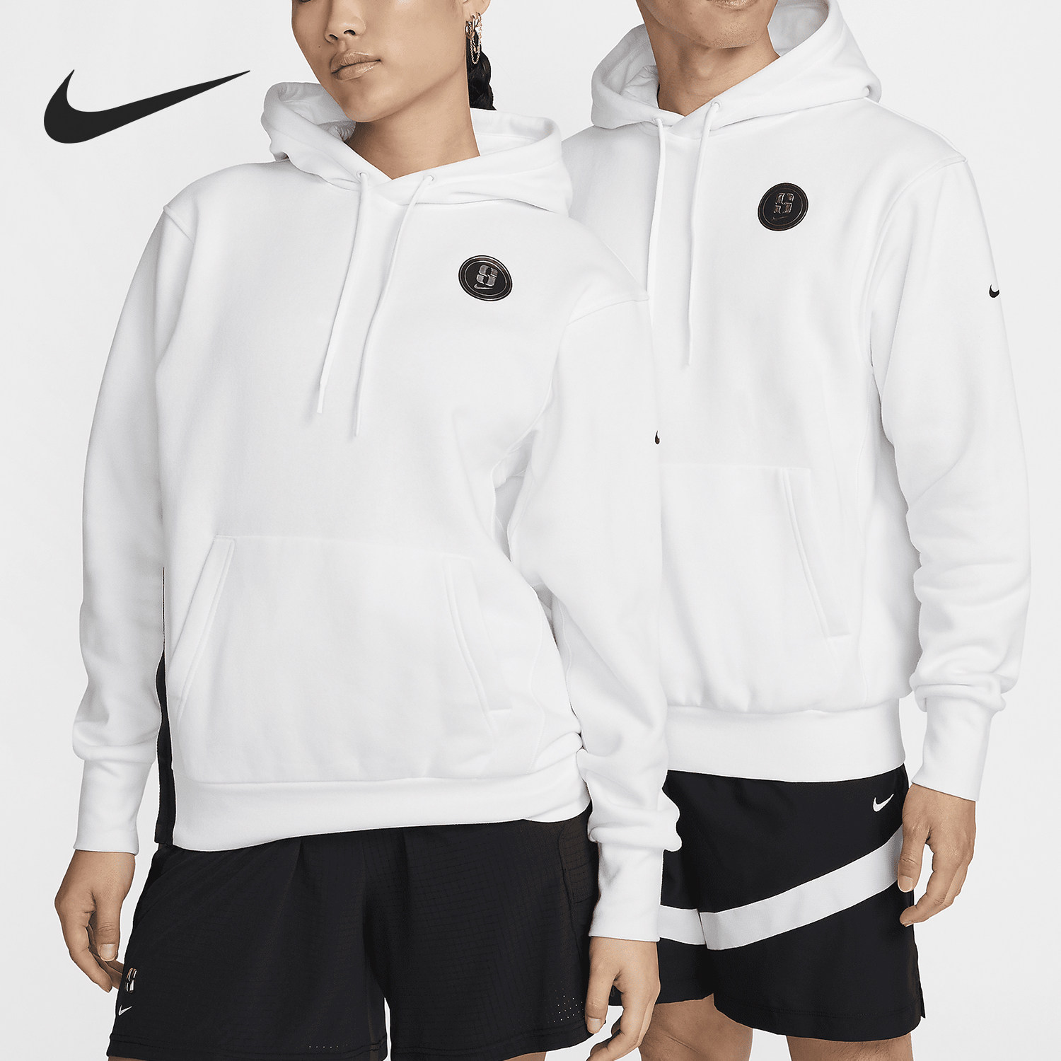Nike/耐克正品秋季男女款柔软加绒针织篮球连帽衫FV3206-121