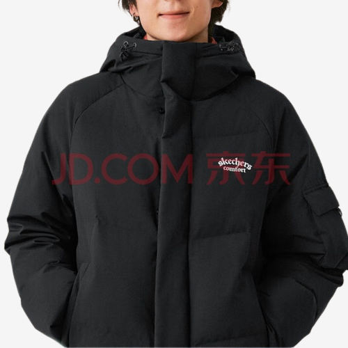 Skechers斯凯奇正品男女连帽长款防风保暖羽绒服L425U018-0018