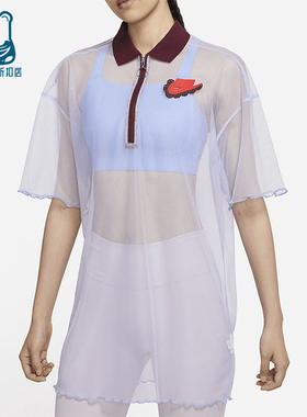 Nike/耐克正品2025女士日常翻领套头透气网纱连衣裙DD4526-580