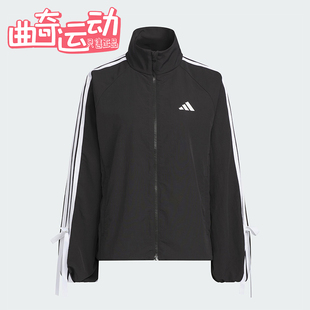 Adidas/阿迪达斯正品DANCE WB 1女士宽松蝴蝶结三条纹外套KT5003