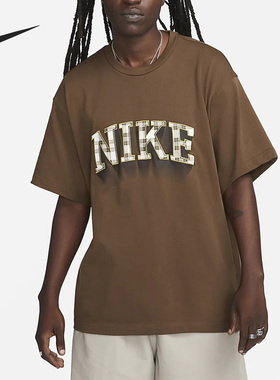 Nike/耐克 正品2023新款立体格纹宽松男子短袖T恤 FB2736-259