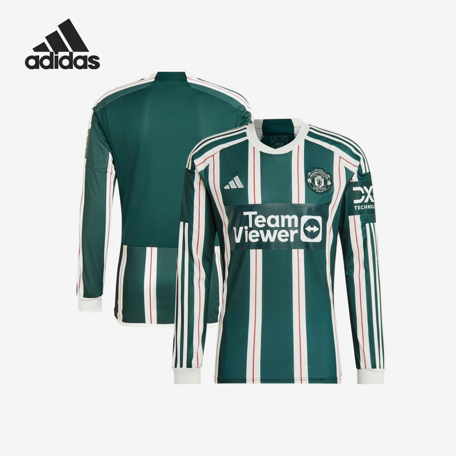 Adidas/阿迪达斯正品曼联球迷版客场男士足球长袖球衣IA7223