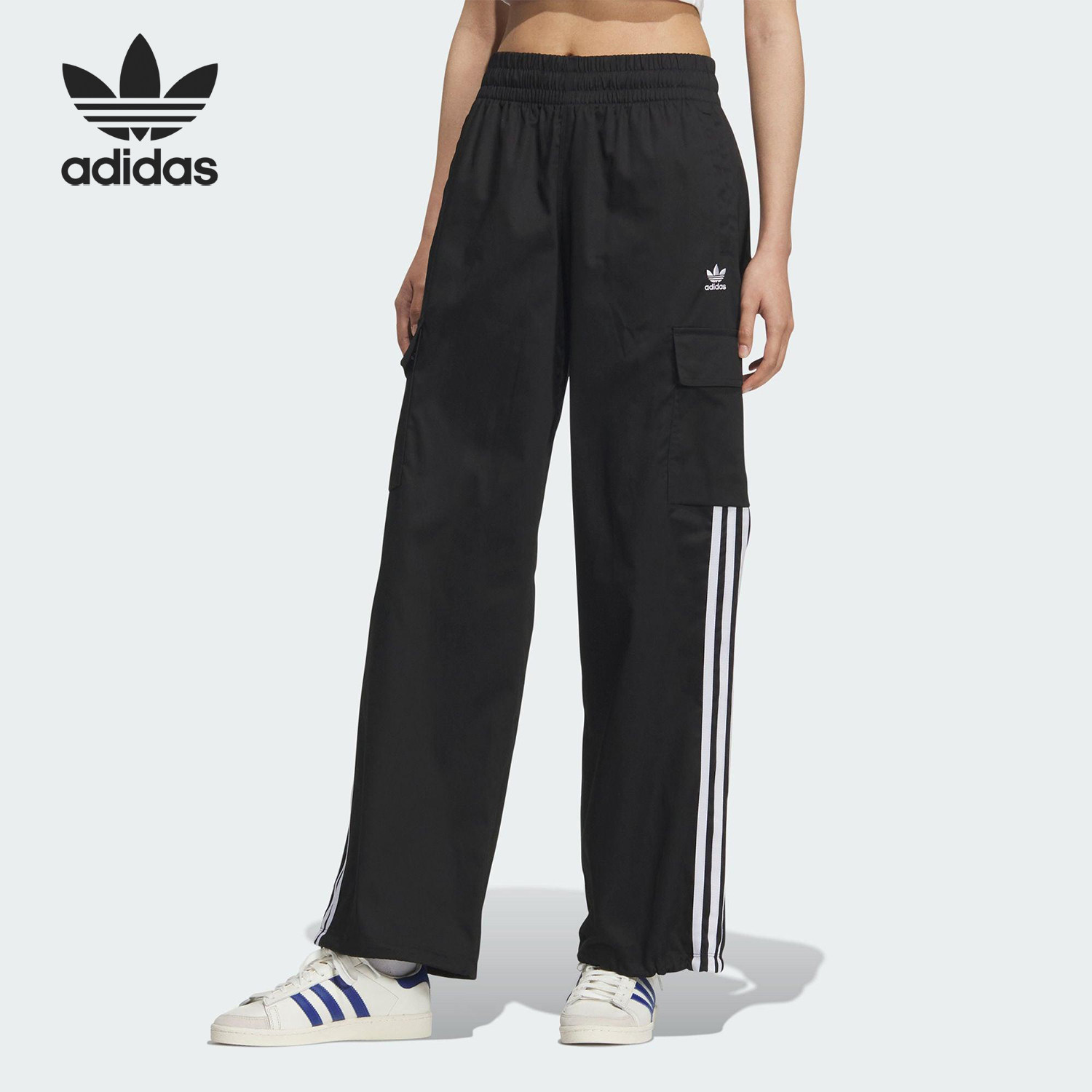 Adidas/阿迪达斯正品三叶草女士宽松工装户外直筒长裤KE0469