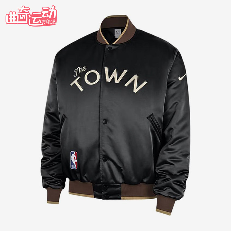 Nike/耐克正品NBA新款男黑棕色球类运动经典保暖棒球服HQ5764-010