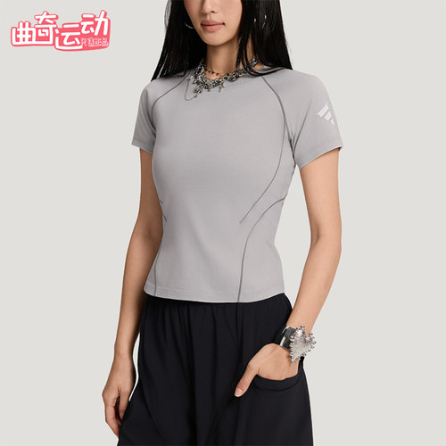 Adidas/阿迪达斯正品夏季新款女士修身针织圆领短袖T恤KY7862