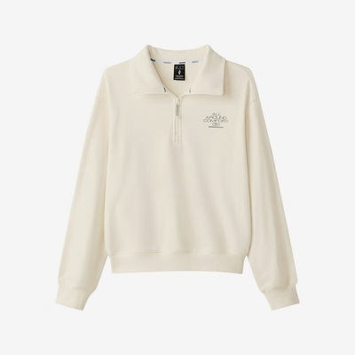 Skechers/斯凯奇正品2024新款女士舒适针织翻领休闲套头卫衣