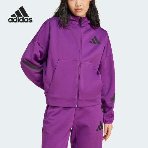 阿迪达斯女士户外连帽短裤外套