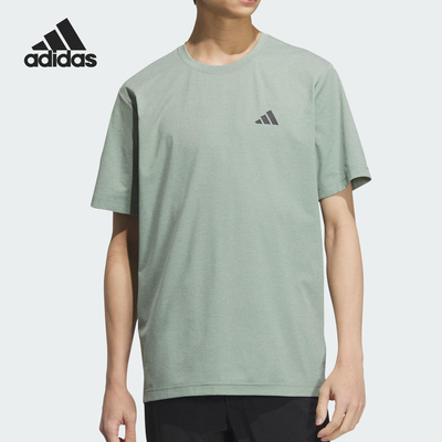 Adidas/阿迪达斯正品2025新款男士圆领宽松户外短袖KC3092