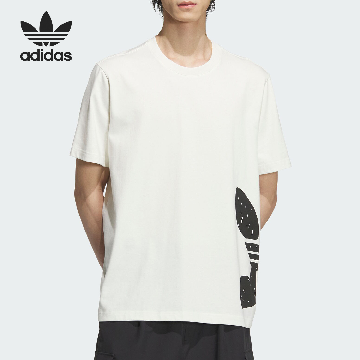 Adidas/阿迪达斯正品三叶草男士针织透气运动休闲短袖JD3246