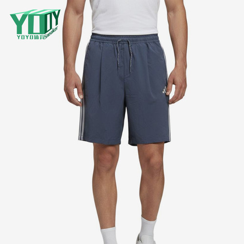 Adidas/阿迪达斯正品WOVEN条纹中腰系带休闲经典短裤男短裤LC8852