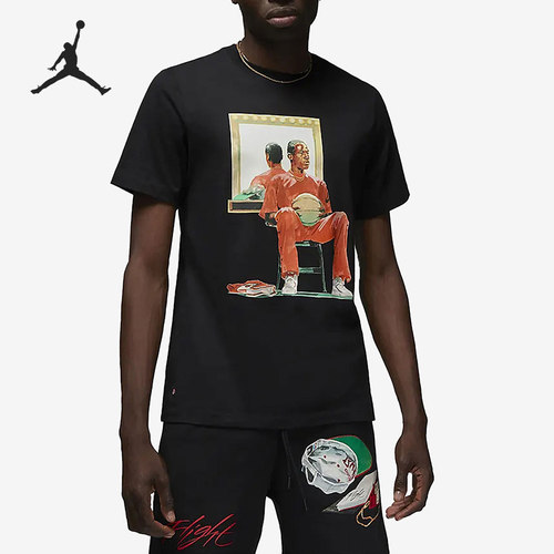 Nike/耐克正品Air Jordan男子透气运动印花短袖T恤DQ7381-010
