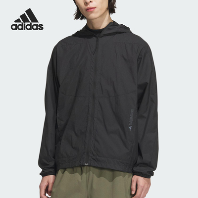 Adidas/阿迪达斯正品新款男士防晒梭织宽松连帽外套JZ8401