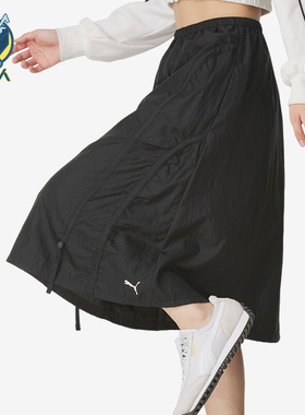 Puma/彪马正品DARE TO Woven Midi女士运动梭织半身裙633976-01